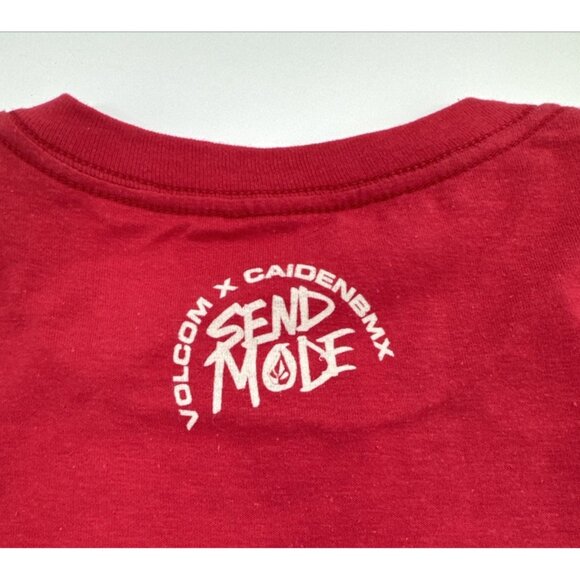 Volcom BMX T Shirt Youth Boys Large Red Ride Bicycle Logo Casual Graphic  NEW - Picture 7 of 9